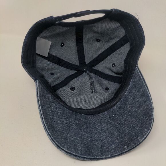 No Boundaries Snapback Hat Blue One Size Adjustable Vented Holes Denim Blank - Picture 6 of 8